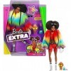 Barbie Extra Doll 1 in Furry Rainbow Coat with Pet Poodle, Afro-Puffs with Braids, Layered Outfit , ‘Shine Bright’ Sunglasse