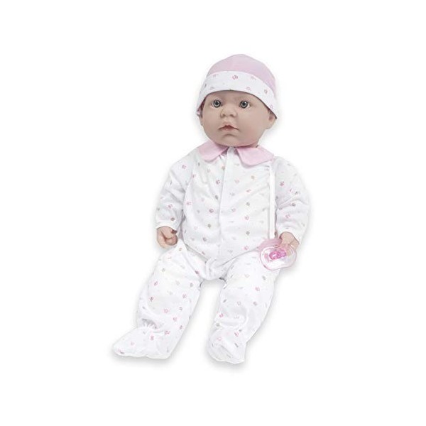 JC TOYS - Poupée La Baby de 51 cm a Un Corps Doux et Lavable, biberon Magique et Sucette, Rose, conçu en Espagne, 2 Ans