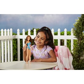 MGAs Dream Ella Splash Poupée - DREAMELLA – Poupée mannequin de 29,2 cm dotée de cheveux bruns, 1 maillot de bain bleu & 1 g