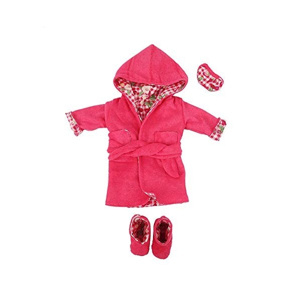 Uteruik Robe de nuit à capuche pour poupées avec masque pour les yeux et chaussures pour poupée Our Generation Girls de 46 cm