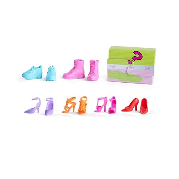 Steffi Love Lot de 7 Paires de Chaussures pour poupées de 29 cm avec Surprise, 2 Couleurs Assorties, 1 Article Seulement, à p