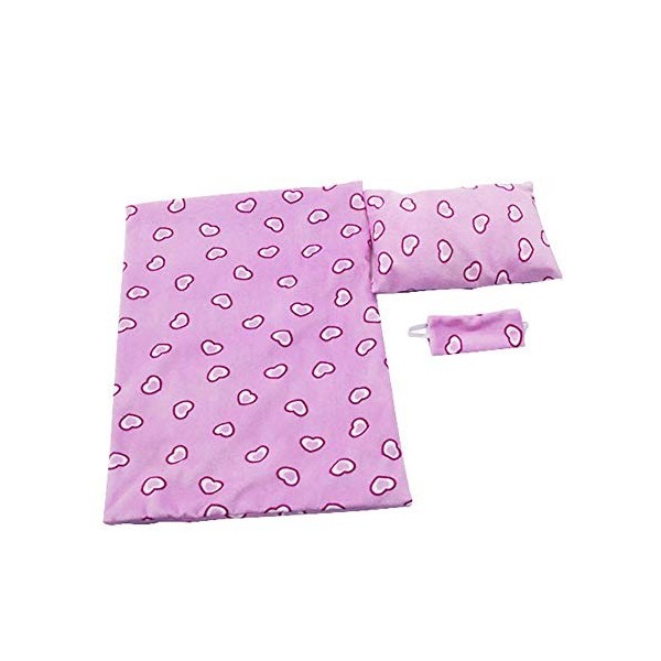 Uteruik – Parure de lit 3 pièces pour poupée avec sac de couchage et oreiller, accessoires de lit pour poupée américaine de 4