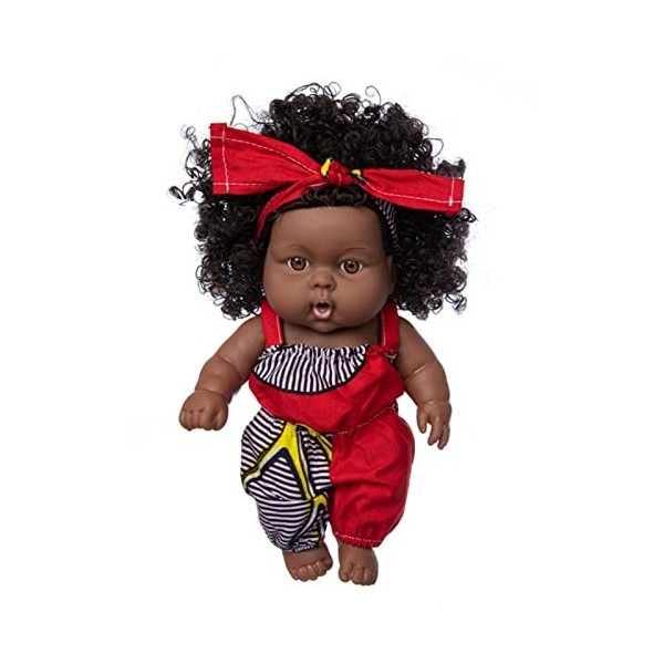 Generic Poupées noires, Poupées de bébé réalistes Poupées de bébé africaines avec ensemble de vêtements 8 pouces bébé Poupées