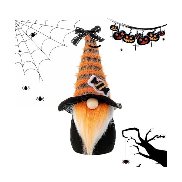 SPANN Décor GNOME pour Halloween | Poupée en Peluche Lucky Spooky GNOME pour Halloween,Décoration de Maison hantée pour Salle