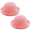 Mini chapeaux de paille pour poupée 2pcs Dome tressée Dôme à bord de simulation de simulation de simulation de simulation de 