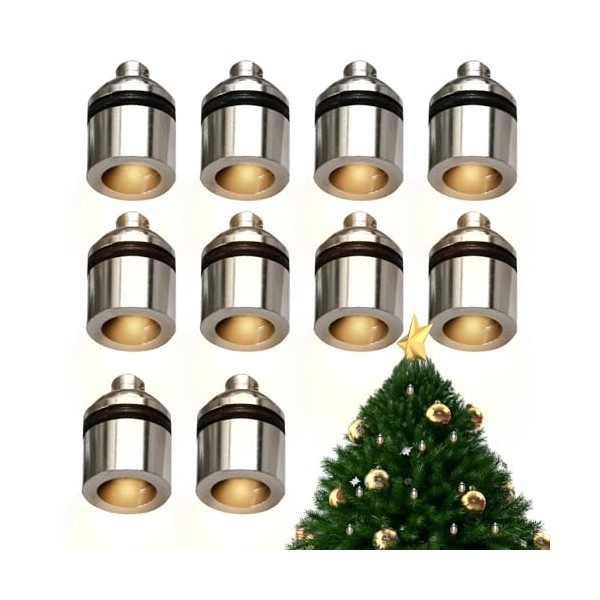 Mini décorations de Noël lumières de maison de poupée 10 pièces lumières LED miniatures blanches chaudes sans fil pour lampe 