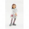 Melody Jane Maison de Poupées Personnages Moderne Petit Fille en Rayé Collants Figurine en Résine