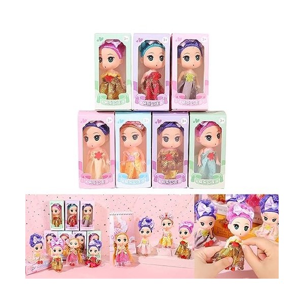 Limtula Poupée Princesse 5 Pouces pour Bébé Fille Corps Complet Réaliste Peau Blanche Fille pour Enfant avec Mobile Robe Jeu 