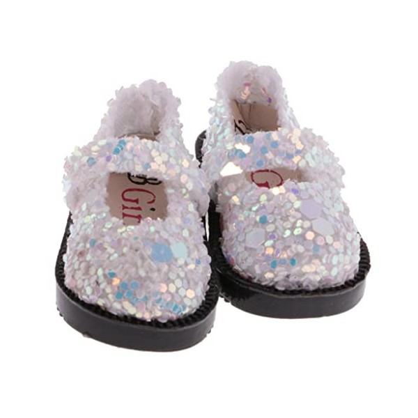 1 paire de chaussures blanches à paillettes pour poupées Blythe 1/6 30,5 cm