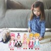 HEPBAK Poupée Mini Fille - 5 pièces Mignonnes Petites poupées - Jouet de poupée de 4,33 Pouces avec Cheveux et Robes à la Mod