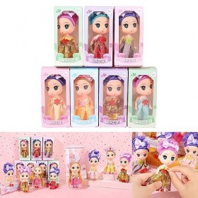 oueyfer Princesse de 5 pouces pour bébé fille réaliste à peau blanche pour enfants avec articulation mobile et belle robe pou