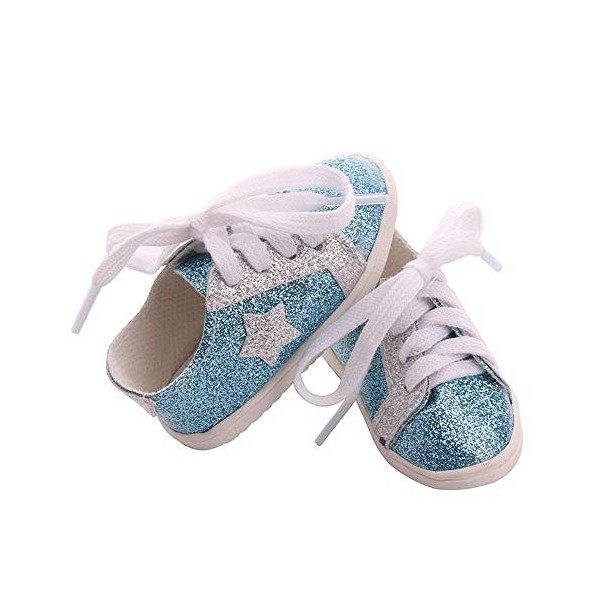 Aeromdale 1 paire de chaussures à paillettes pour poupées américaines de 46 cm - Rose