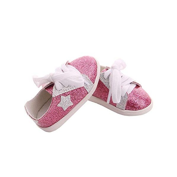 Aeromdale 1 paire de chaussures à paillettes pour poupées américaines de 46 cm - Rose