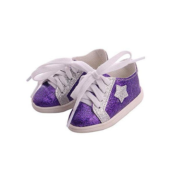 Aeromdale 1 paire de chaussures à paillettes pour poupées américaines de 46 cm - Rose