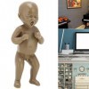 BuyWeek Poupée de bébé, Sculpture de bébé en résine Mignon Mini Ornement de Bureau cultiver limagination Enfants poupée Arti