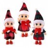 QKURT 3 Pcs Poupée Elfe de Noël,Poupée Elfe de Noël Bébé Poupée Elfe Bébé de Noël,Bébé Poupée Elfe,Poupées Elfes de Noël pour