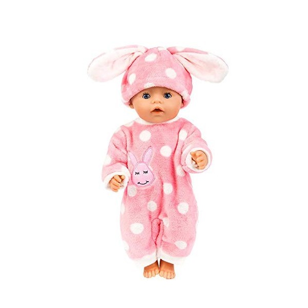 Aeromdale Pyjama de poupée avec chapeau Vêtements de nuit dhiver pour poupée américaine de 45,7 cm pour filles de 43 cm, acc