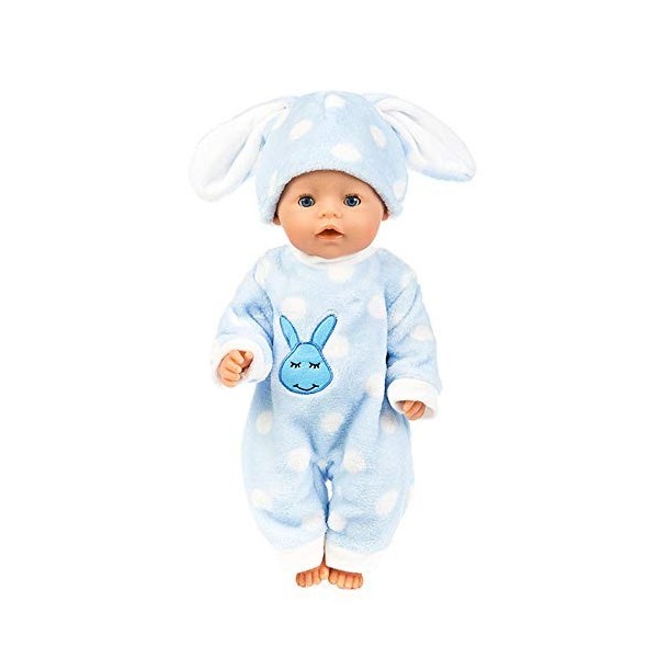 Aeromdale Pyjama de poupée avec chapeau Vêtements de nuit dhiver pour poupée américaine de 45,7 cm pour filles de 43 cm, acc
