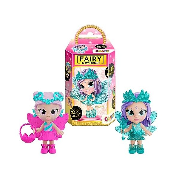 CRAZE Fairy in My Pocket Jouet Fée - Set de 2 Mini Poupées Fée à Collectionner, Ailes Scintillantes & Nombreux Accessoires