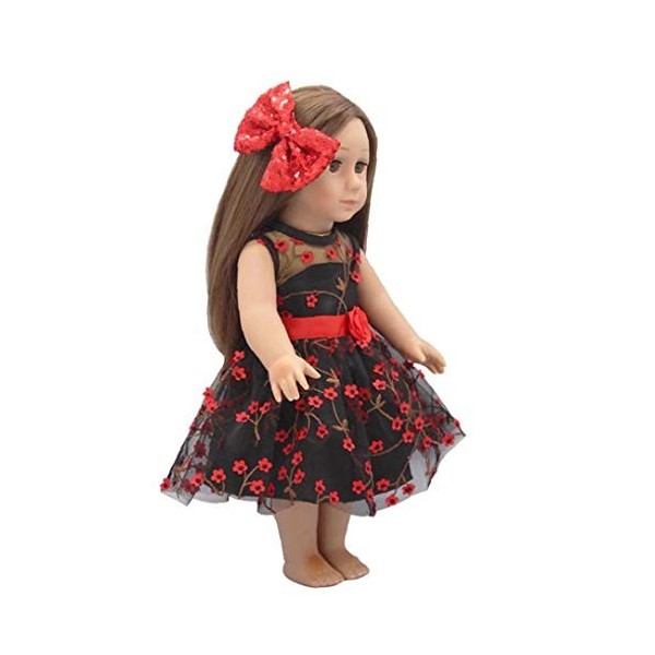 Unicoco 18 Pouces Vêtements Fille Poupée Vêtements Poupée Robe avec des Bandes De Cheveux pour American 18 Pouces Doll Clothe