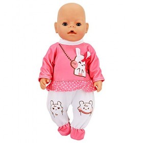 ZWOOS Vêtements de Poupée pour New Born Baby Poupée, Tenue de poupée en Coton pour Poupée 35-45 cm