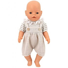 ZWOOS Vêtements de Poupée pour New Born Baby Poupée, Tenue de poupée en Coton pour Poupée 35-45 cm