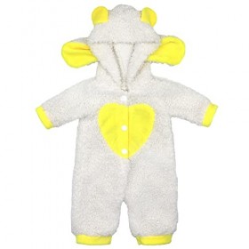 ZWOOS Vêtements de poupée 35-43 cm, Adorable Pyjama Compatible avec Baby Born, Baby Annabell, Nenuco et Plus Blanc et Jaune 