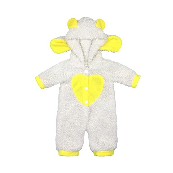 ZWOOS Vêtements de poupée 35-43 cm, Adorable Pyjama Compatible avec Baby Born, Baby Annabell, Nenuco et Plus Blanc et Jaune 