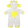 ZWOOS Vêtements de poupée 35-43 cm, Adorable Pyjama Compatible avec Baby Born, Baby Annabell, Nenuco et Plus Blanc et Jaune 