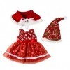 Neroyaner Baby Doll Vêtements pour 20 Pouces de poupée Accessoire Toys Dolls 3pcs / Set Baby Doll Tenues Red Flower Print Bab