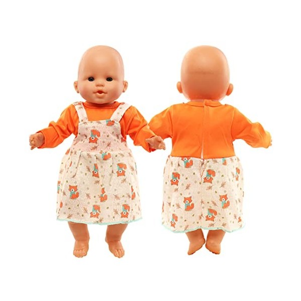 Festfun Vêtement de Poupée 36cm Robe Salopette Habit pour New Born Poupée Baby Annabell Habit Poupée Poupon 36cm Poupée Non I