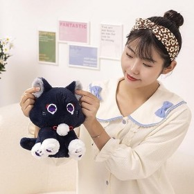 XINXI 22 Cm Jeu en Peluche Genshin - Impact Scaramouche Chat Peluche Poupées | Mignon Animal Anime Chat Figure Oreillers Cade