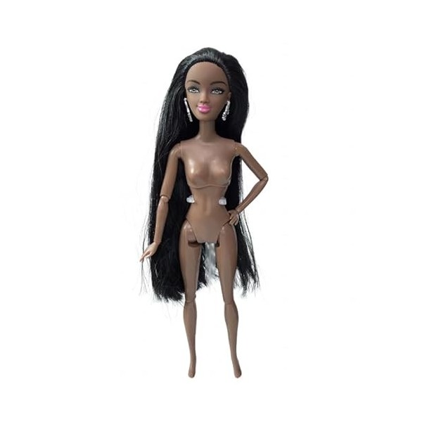 WUURAA Partie du Corps Américain Africain pour Poupée Jouet avec Cheveux Enracinés Jouet pour Poupée Figurine Modèle Interact