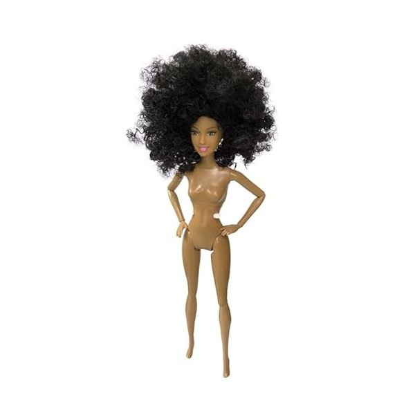 WUURAA Partie du Corps Américain Africain pour Poupée Jouet avec Cheveux Enracinés Jouet pour Poupée Figurine Modèle Interact