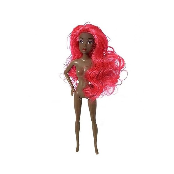 WUURAA Partie du Corps Américain Africain pour Poupée Jouet avec Cheveux Enracinés Jouet pour Poupée Figurine Modèle Interact