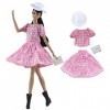 GIVBRO Vêtements de poupée pour poupée de 30 cm - Hauts, jupe, chapeau, sac à main, accessoires de costume, cadeau de fête de