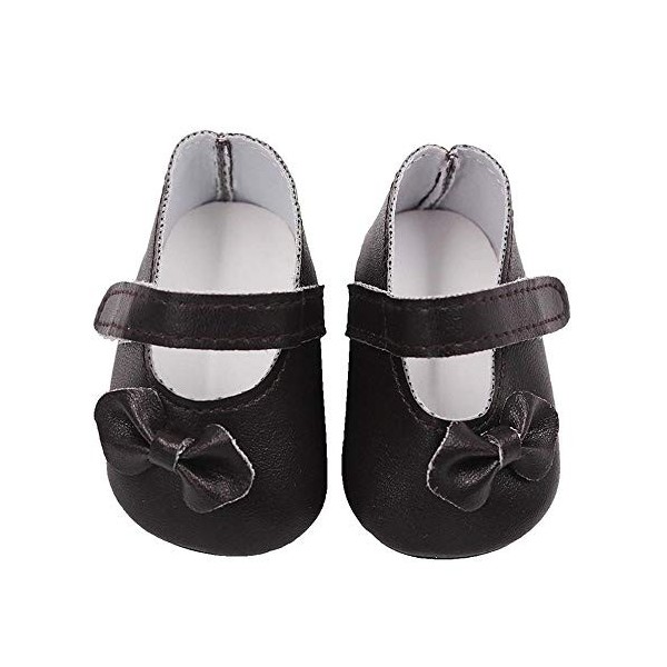 Aeromdale Chaussures de poupée PU avec nœud pour poupées américaines de 46 cm - Violet - 1 paire