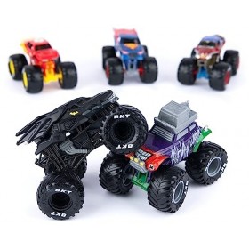 Monster Jam Justice League - Pack DE 5 VEHICULES Die-CAST 1:64 DC Comics - 5 Véhicules Authentiques Monster Trucks Officiels 