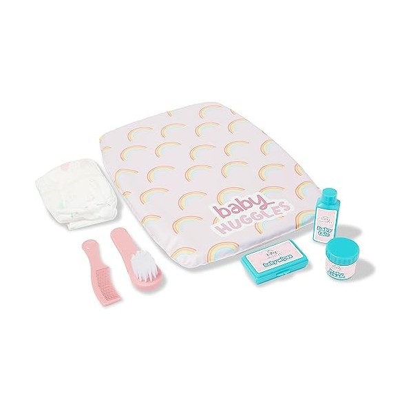 Casdon Changing Mat Set, Dolls Changing Mat & Care Set for Children Aged 3+, Includes Reusable Nappy, Brush, Pretend Talc & M