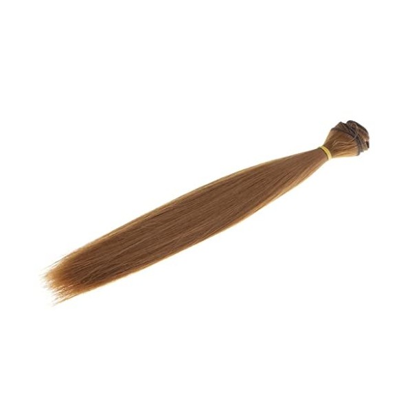 Amagogo Tête de Postiche de Perruque Longue Droite élégante de 25cmx100cm pour La Coupe de Cheveux de Poupées de Fille, Marro