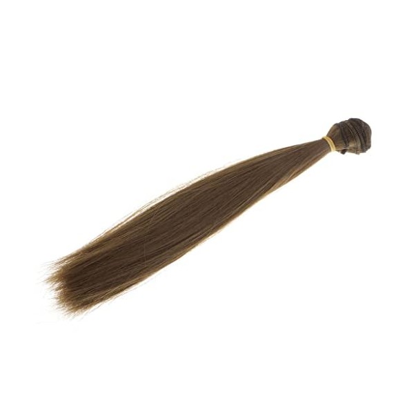 Amagogo Tête de Postiche de Perruque Longue Droite élégante de 25cmx100cm pour La Coupe de Cheveux de Poupées de Fille, Marro