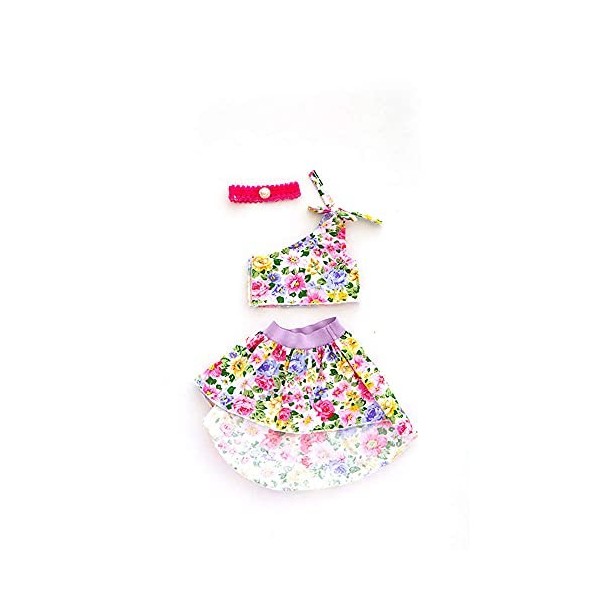 GIVBRO Vêtements de poupée pour poupée de 45,7 cm, robe de poupée avec fleurs imprimées, haut et jupe, accessoires de costume