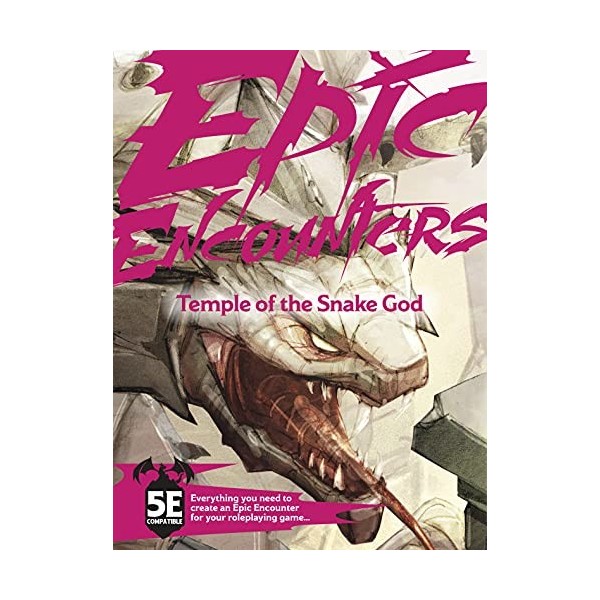 Epic Encounters: Temple of The Snake God RPG Jeu de rôle fantastique avec figurine énorme boss, tapis de jeu double face et l