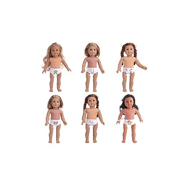 Uteruik Lot de 6 sous-vêtements pour poupée American Girl My Life de 45,7 cm