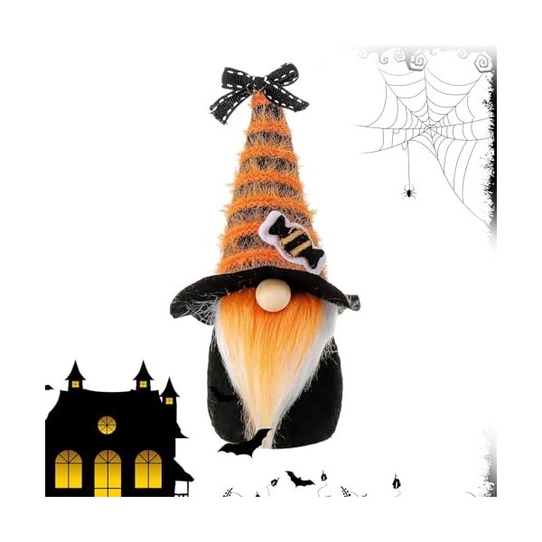 Shenrongtong Poupée GNOME d’Halloween - Décor dhalloween GNOME de Vieil Homme Porte-Bonheur sans Visage - Décoration saisonn