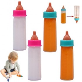 LHYTDBFP Ensemble de Bouteilles de poupée 4pcs, poupée bébé disparaissant des Bouteilles Magiques - 3,7x1.1 Pouces de Lait et