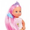 Simba 105733505 Evi Love Poupée Princesse Arc-en-Ciel avec Cheveux Longs, 4 Pinces à Cheveux et Brosse 12 cm pour Les Enfants