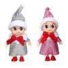 Lot de 2 mini poupées elfes de Noël sur létagère - Petite poupée delfe de Noël pour filles et garçons - Jouet minuscule pou