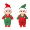 Lot de 2 mini poupées elfes de Noël sur létagère - Petite poupée delfe de Noël pour filles et garçons - Jouet minuscule pou