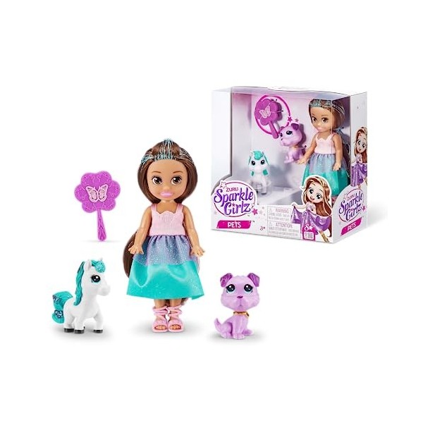 SPARKLE GIRLZ 11,5 cm Princesse avec Animaux de Compagnie A, poupées de Mode à Collectionner avec Animaux de Compagnie, poupé